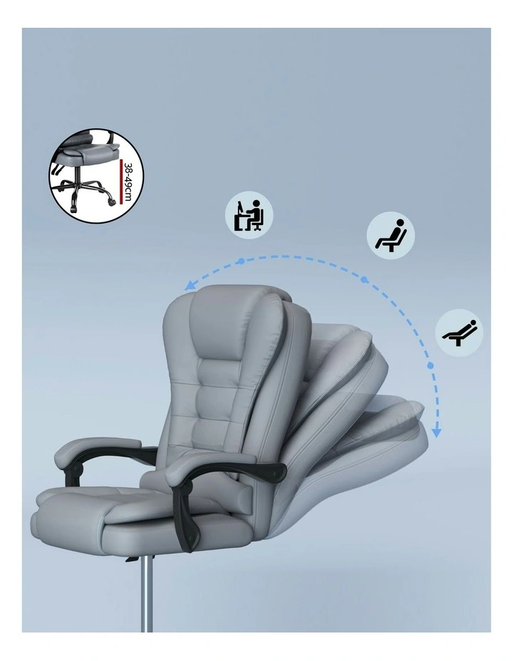 Executive Adjustable Massage Office Chair in Grey image 6