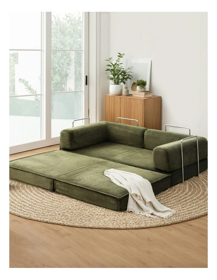 Convertible Folding Sofa Bed in Green image 3