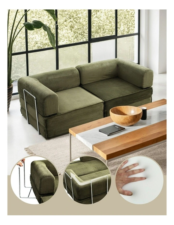 Convertible Folding Sofa Bed in Green image 6