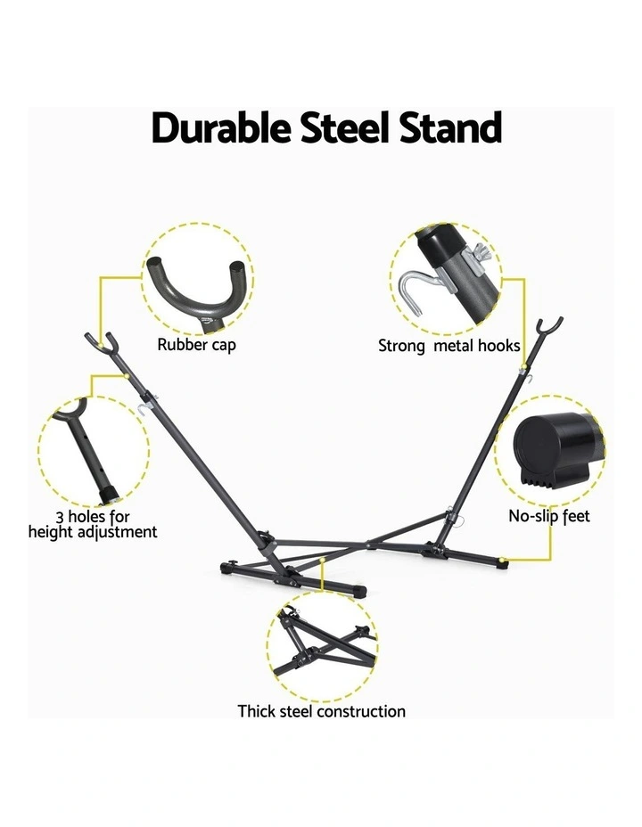 Hammock Steel Frame Bed Stand in Black image 5