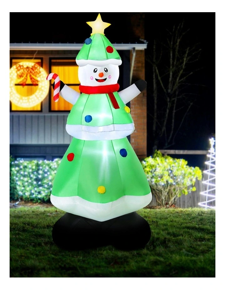 Christmas Inflatable Snowman Tree 2.75M Height LED Decorations Illuminated image 3