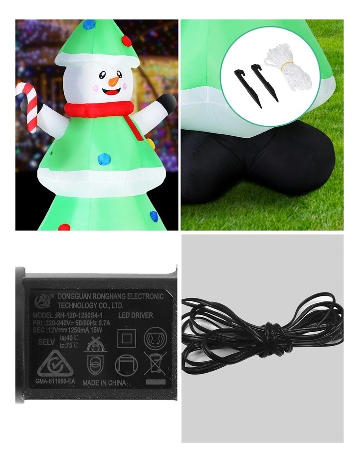 Christmas Inflatable Snowman Tree 2.75M Height LED Decorations Illuminated image 7