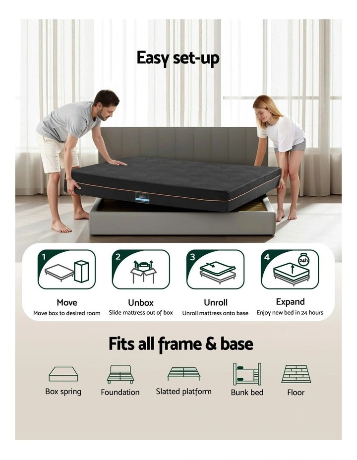 Memory Foam Mattress Queen 18cm in Black image 7