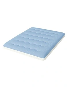 Double-Sided King Single Pillowtop Topper 5cm in Blue