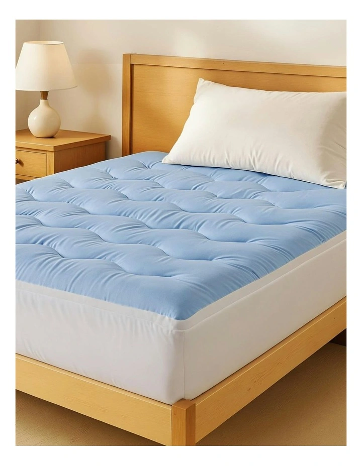 Double-Sided King Single Pillowtop Topper 5cm in Blue image 3