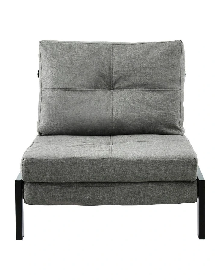 Convertible Couch Recliner Lounge Chair Sofa Bed in Grey image 2
