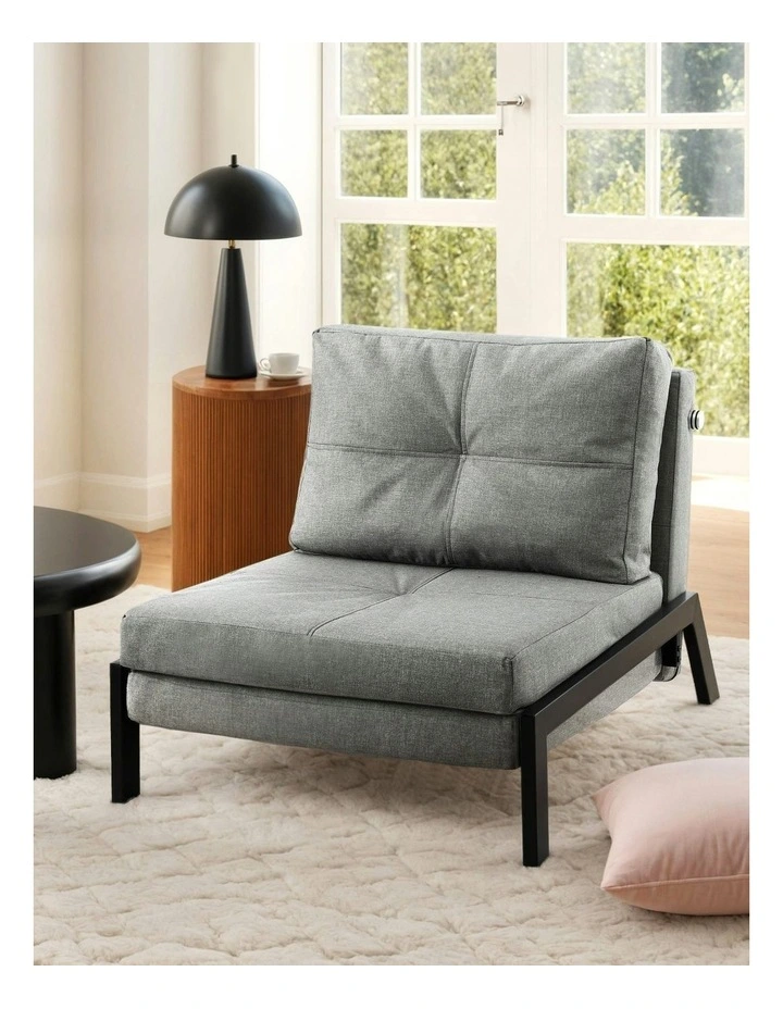 Convertible Couch Recliner Lounge Chair Sofa Bed in Grey image 3