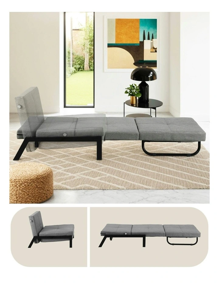Convertible Couch Recliner Lounge Chair Sofa Bed in Grey image 5