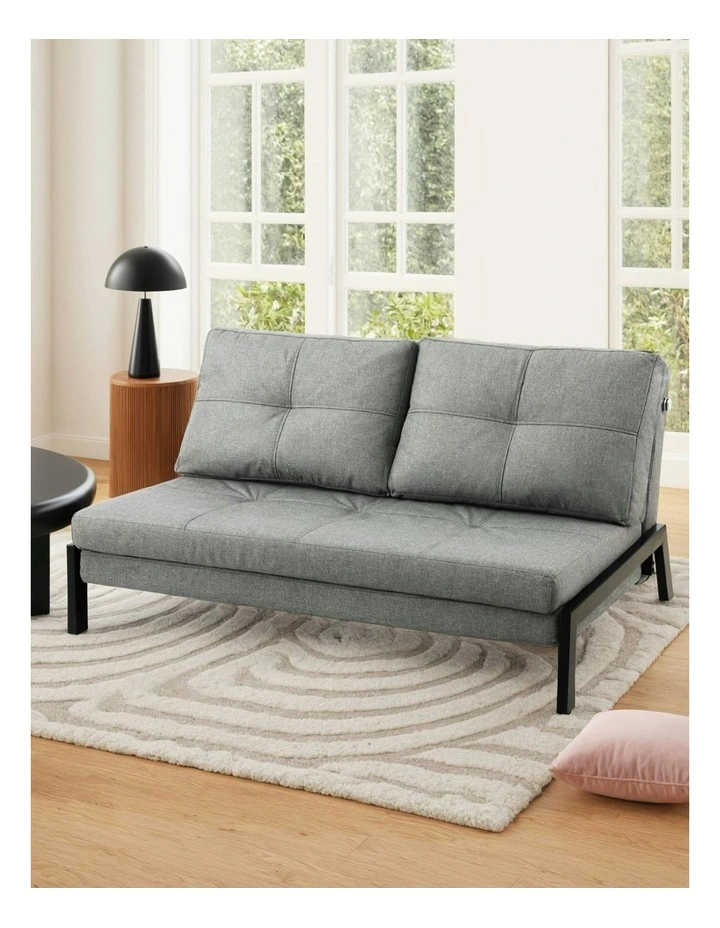 2 Seater Folding Convertible Sofa Bed in Grey image 3