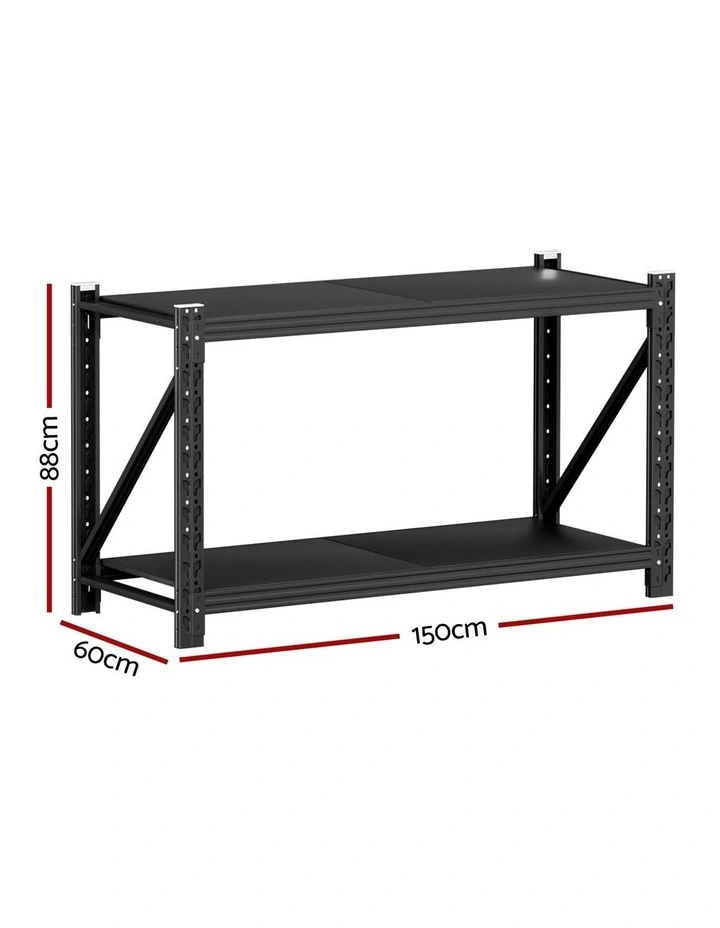 Garage Shelving Warehouse Rack 2x 0.9m in Black image 4