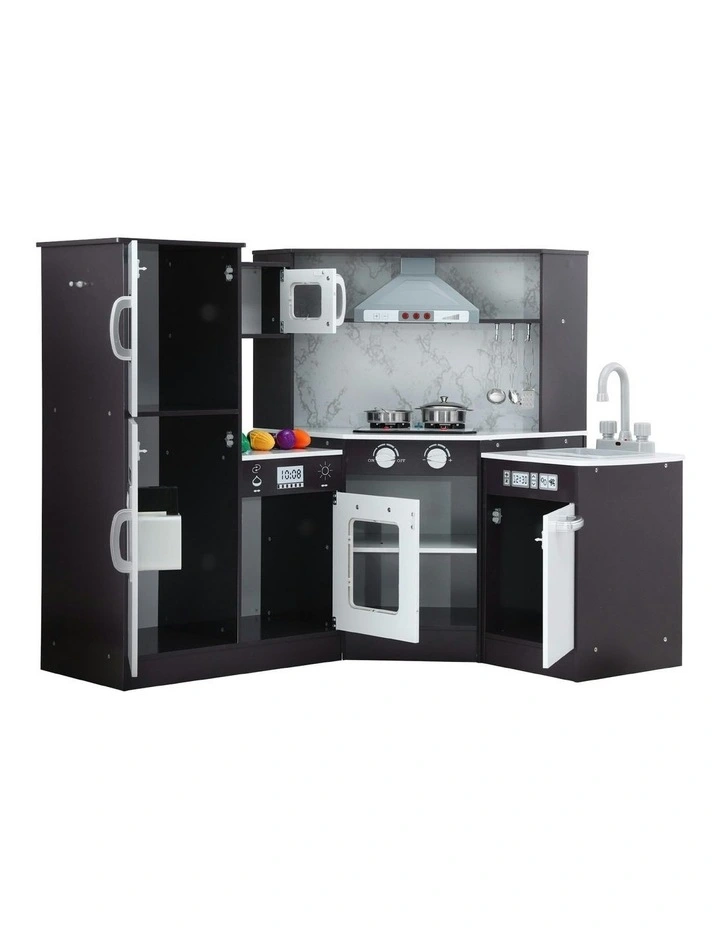 Wooden Kitchen Play Set in Black image 2