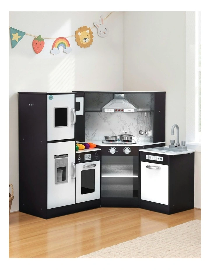 Wooden Kitchen Play Set in Black image 3
