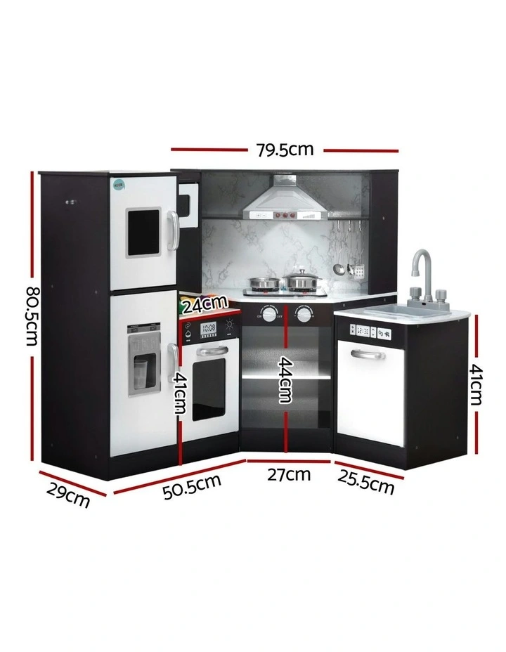 Wooden Kitchen Play Set in Black image 4