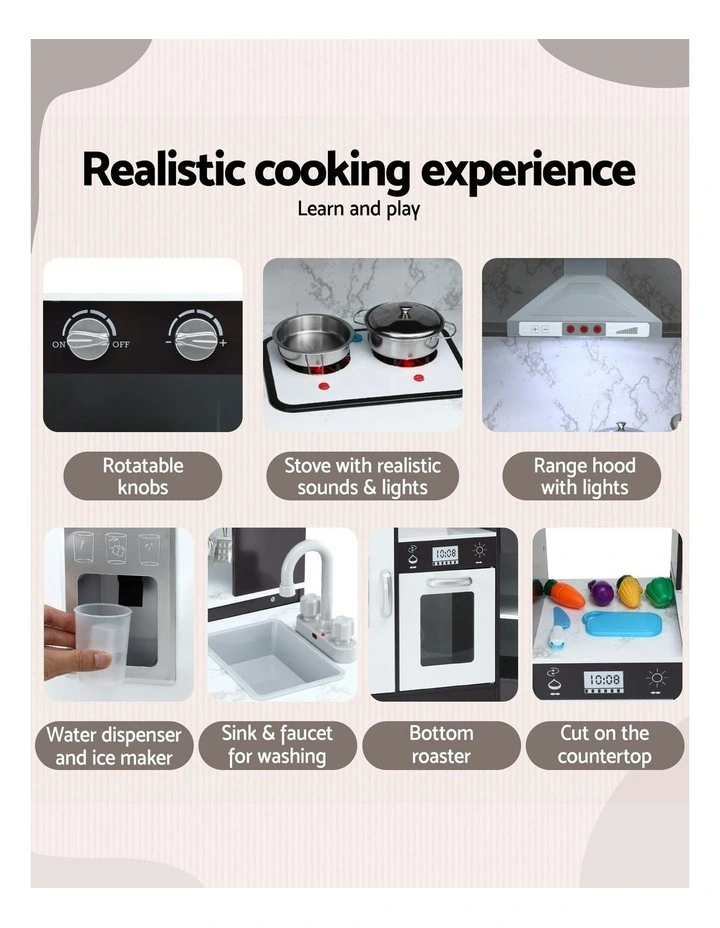 Wooden Kitchen Play Set in Black image 6