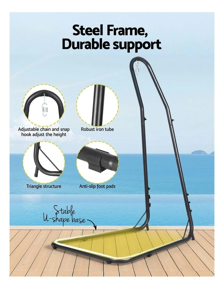 Heavy Duty Steel Frame Hammock Chair Stand in Black image 5