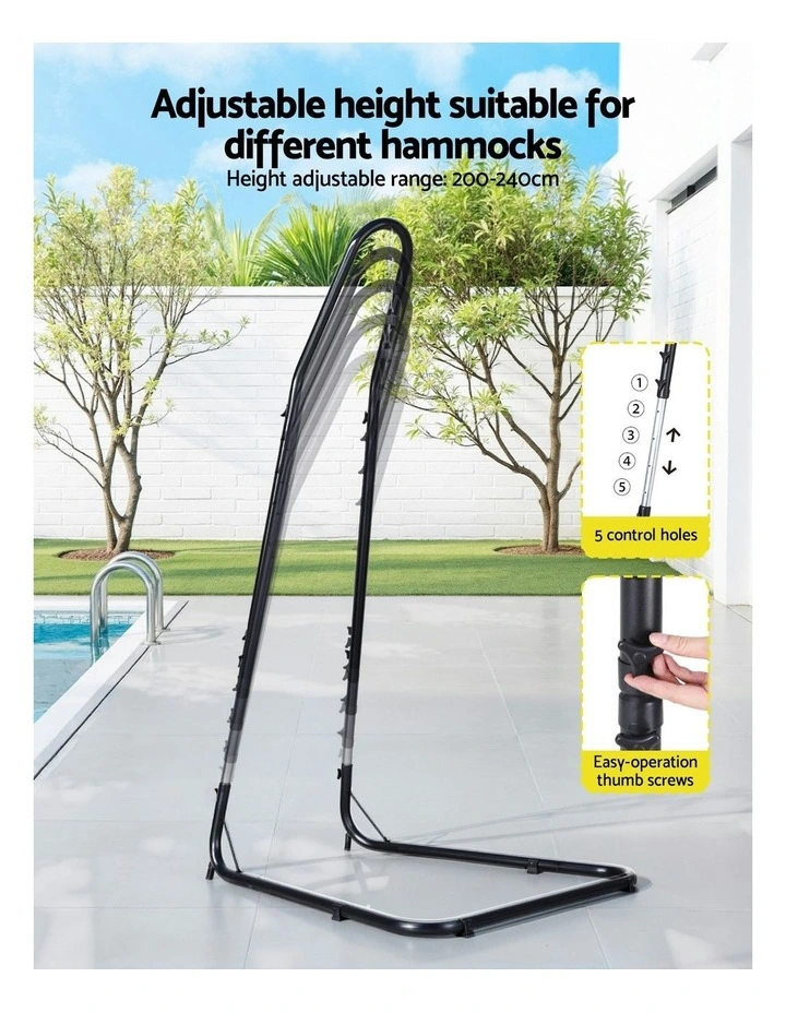 Heavy Duty Steel Frame Hammock Chair Stand in Black image 6