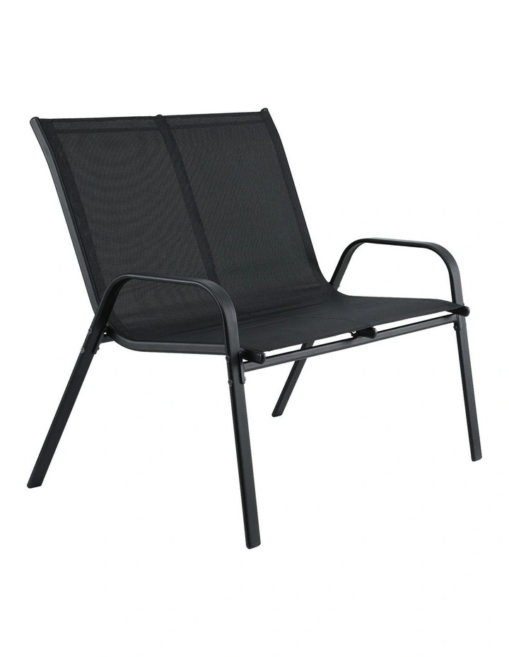 Garden Bench Seat Steel Outdoor Patio Park Lounge Backyard Chair in Black image 2