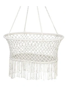 Hammock Chair Cotton Swing Chair in Cream