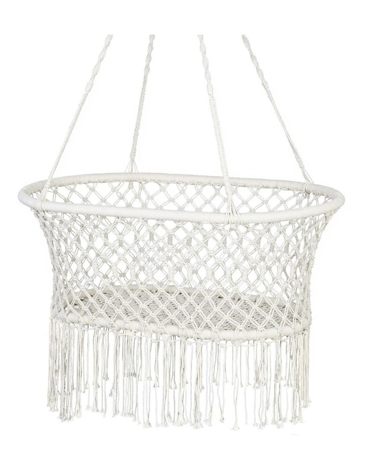 Hammock Chair Cotton Swing Chair in Cream image 1
