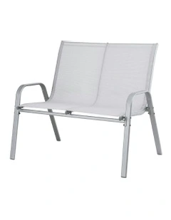 Garden Bench Seat Steel Outdoor Patio Park Lounge Backyard Chair in Grey