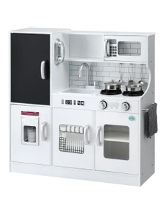 Wooden Pretend Kitchen Play Set 80cm in White