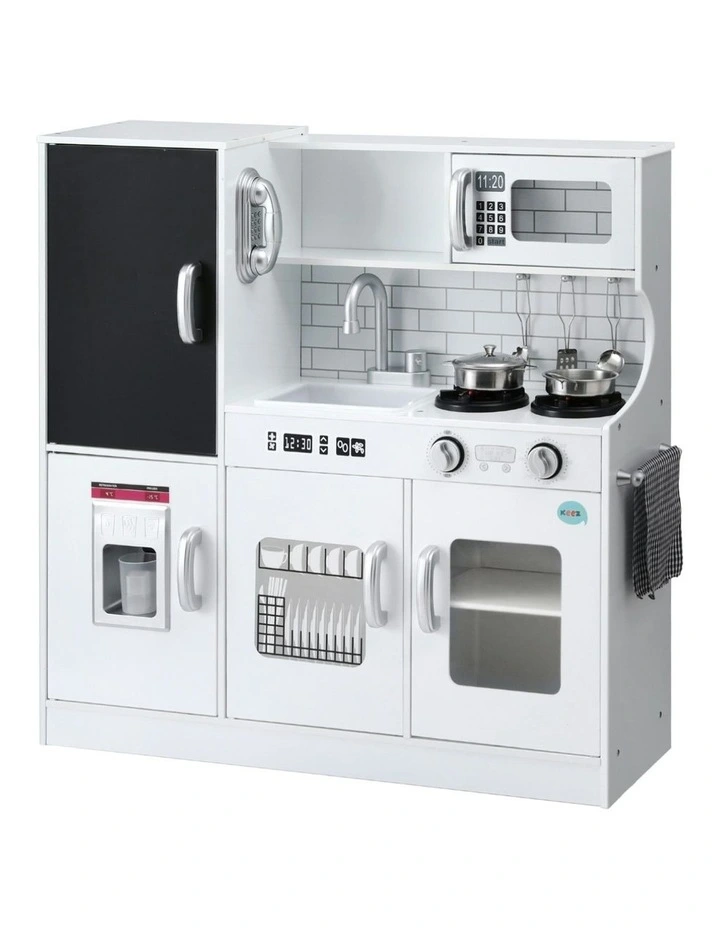 Wooden Pretend Kitchen Play Set 80cm in White image 1