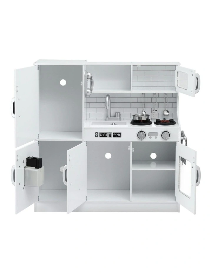 Wooden Pretend Kitchen Play Set 80cm in White image 2