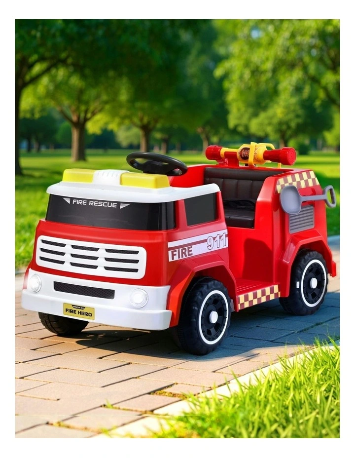 Ride On Car Electric Fire Engine Fighting Truck with Water Gun Music image 3