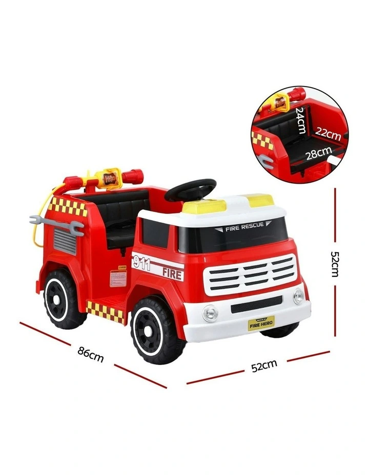 Ride On Car Electric Fire Engine Fighting Truck with Water Gun Music image 4