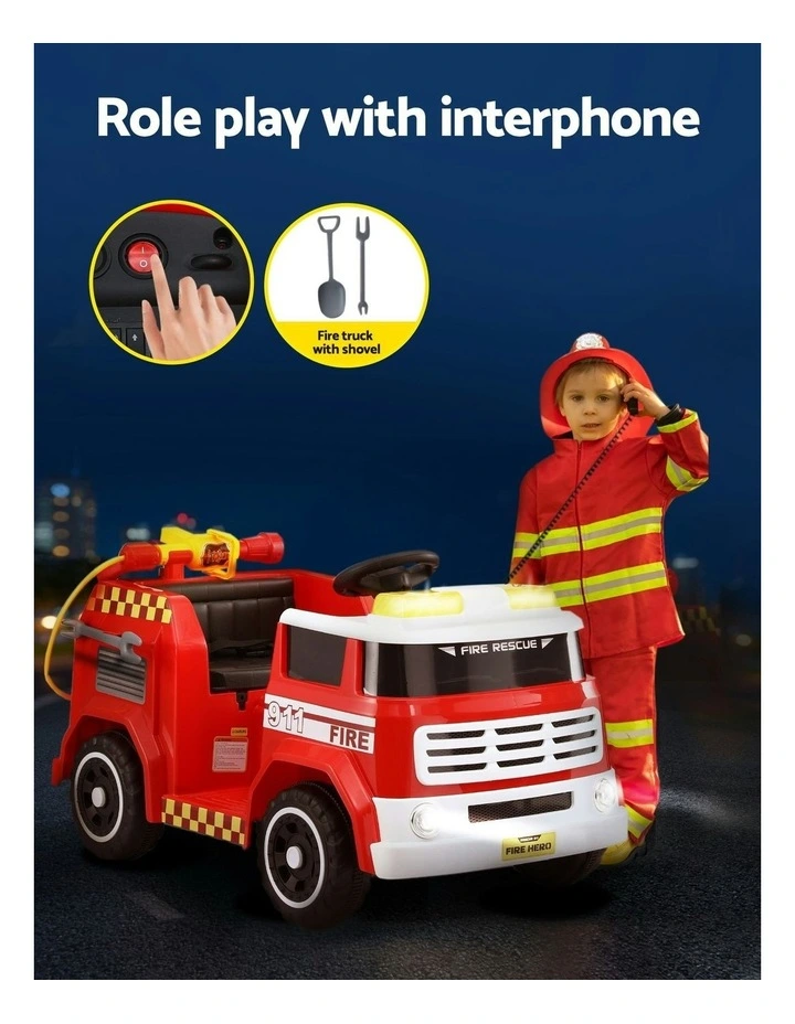 Ride On Car Electric Fire Engine Fighting Truck with Water Gun Music image 6