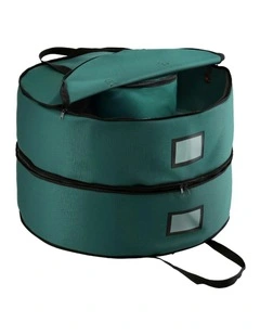 Garland Wreath Storage Bag 2-Tier Ornaments Holder 60cm in Green