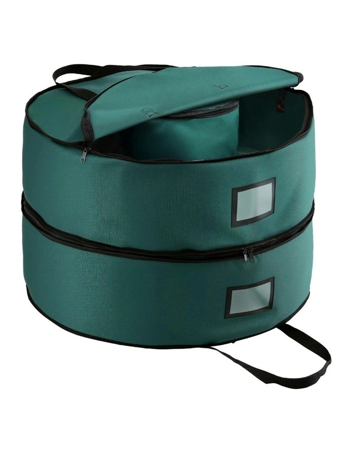 Garland Wreath Storage Bag 2-Tier Ornaments Holder 60cm in Green image 1