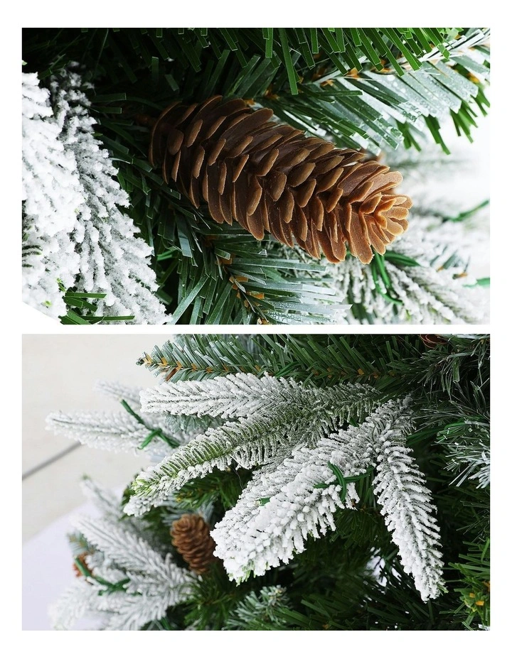 Pine Cones Led Flocking Xmas Tree 680 Tips 190cm in Green image 5
