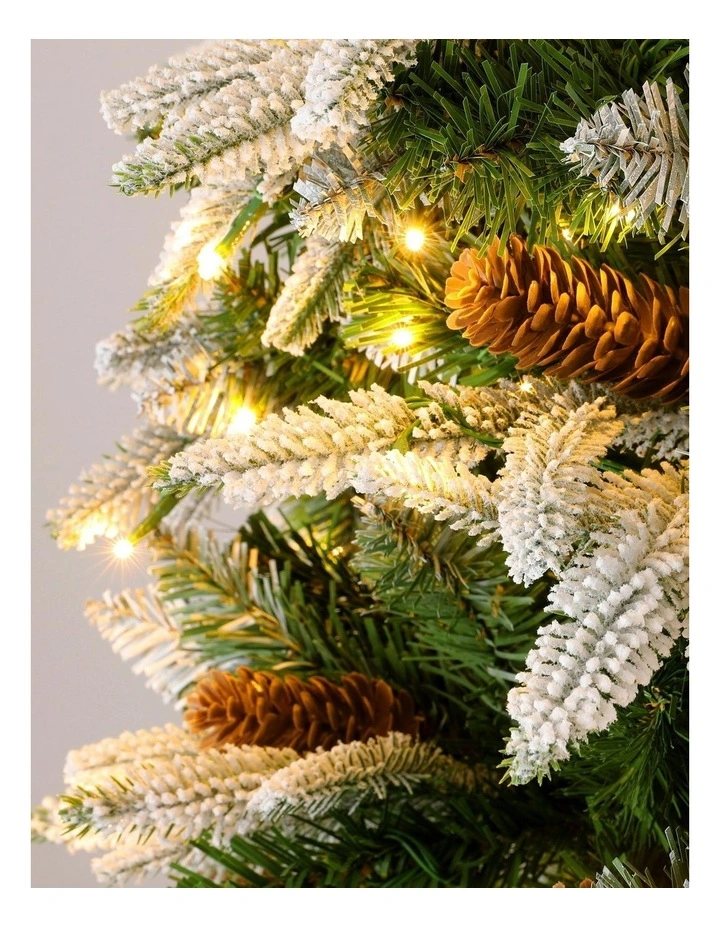 Pine Cones Led Flocking Xmas Tree 680 Tips 190cm in Green image 6
