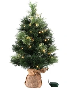Mini Tabletop 8 Light Modes Timer Xmas Tree 60cm in Green