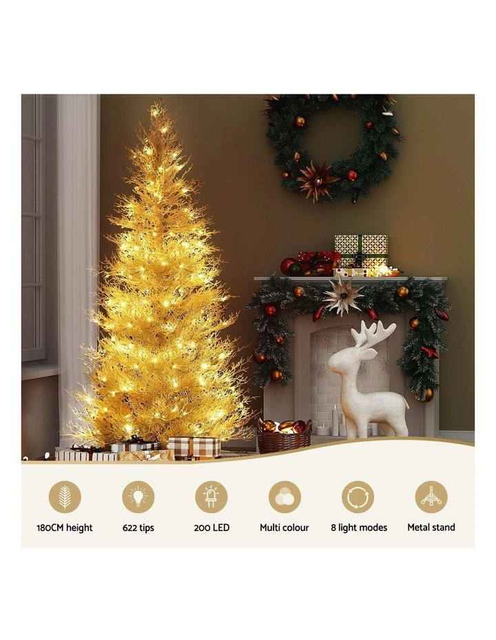Led Christmas Tree 8 Modes Adjustable Light Snowy 1.8M in Multi image 5
