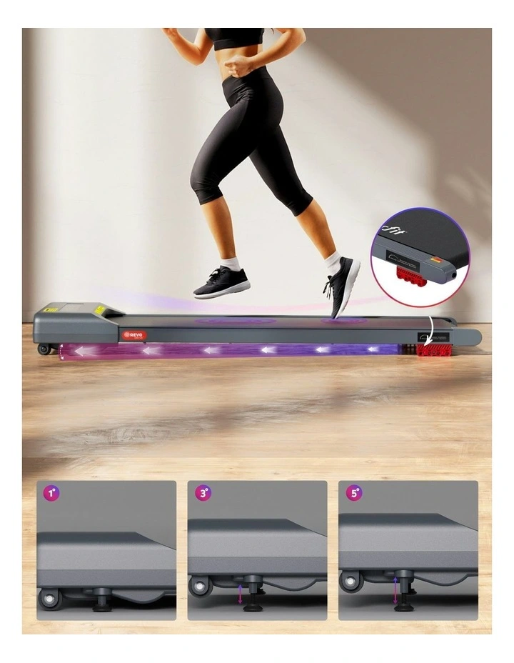 Electric Walking Pad Incline Treadmill 380mm in Grey image 7