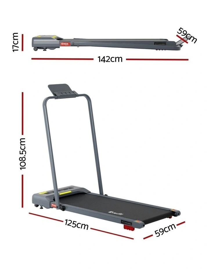 Electric Walking Pad Incline Under Desk Treadmill 380mm in Grey image 4