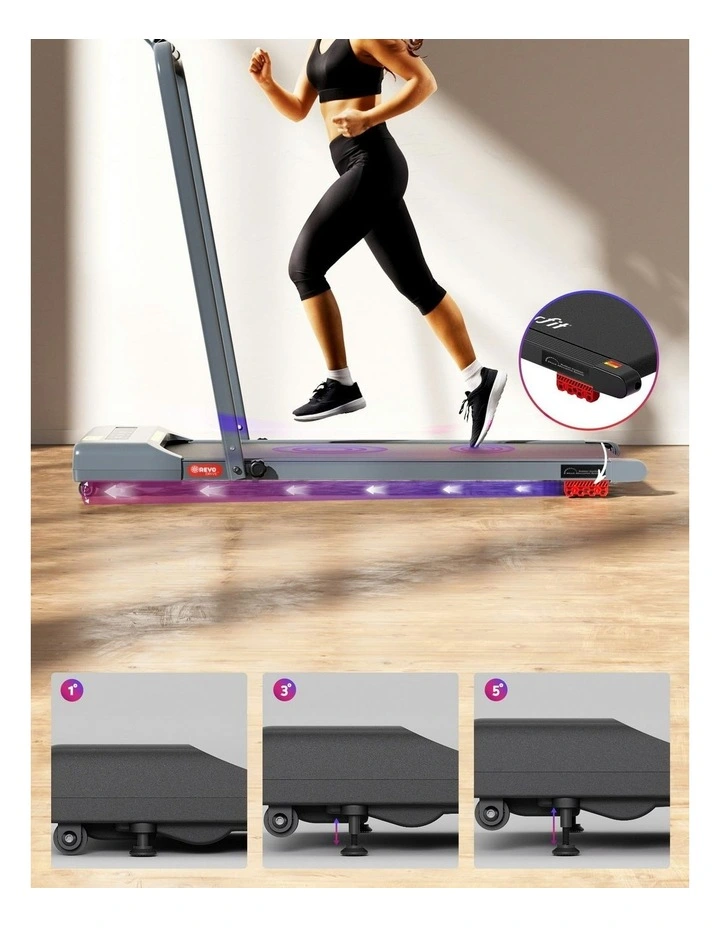 Electric Walking Pad Incline Under Desk Treadmill 380mm in Grey image 7