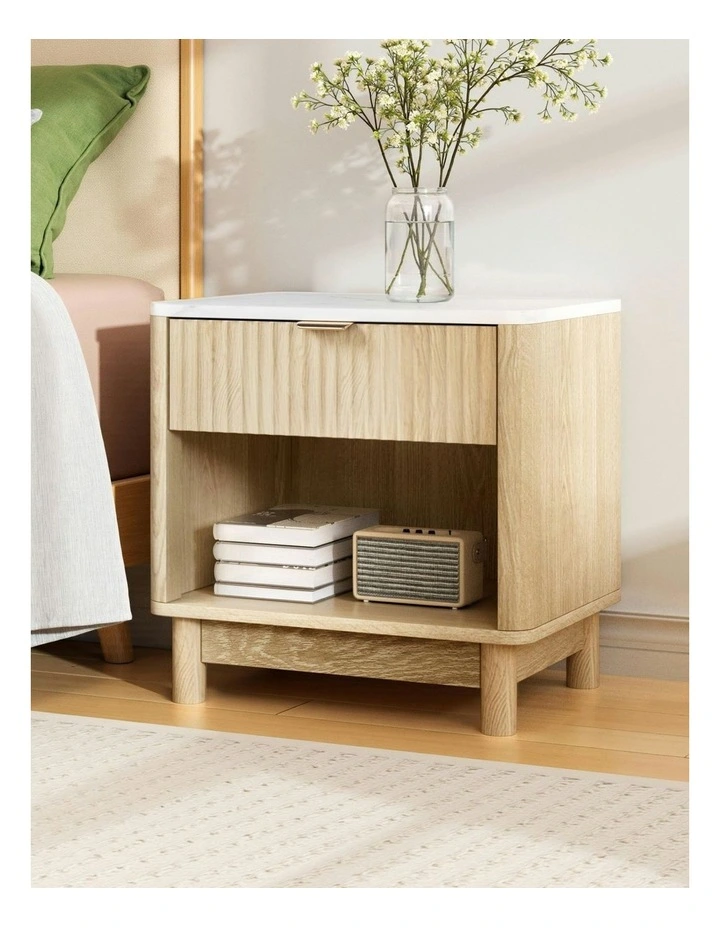 1 Drawer Bedside Table in Pine image 3
