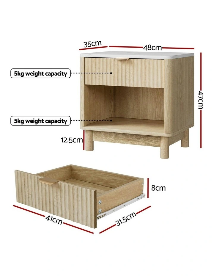 1 Drawer Bedside Table in Pine image 4