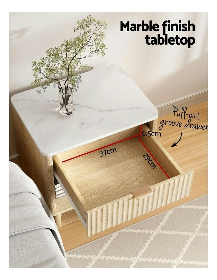 1 Drawer Bedside Table in Pine image 5