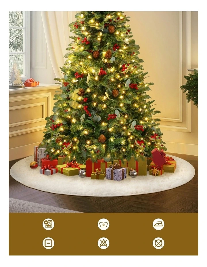 Christmas Tree Skirt 120cm in White image 5
