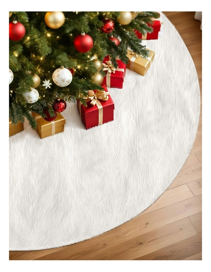 Christmas Tree Skirt 90cm in White image 3