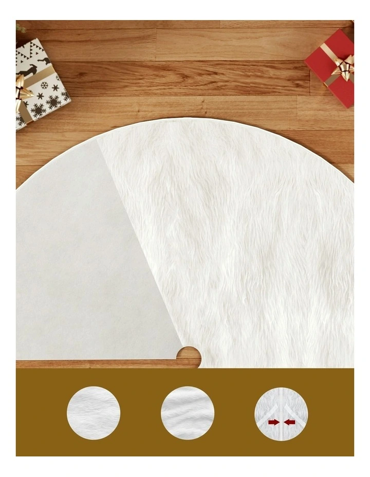 Christmas Tree Skirt 90cm in White image 6