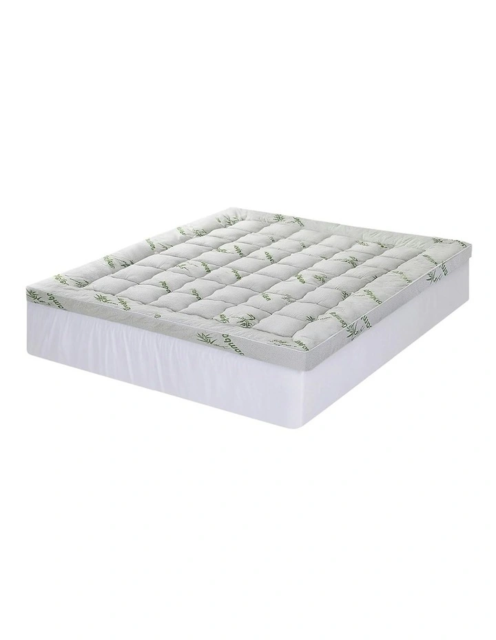 King Bedding Pillowtop Topper 11cm in Green/White image 1