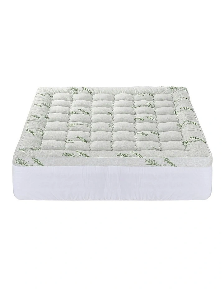 King Bedding Pillowtop Topper 11cm in Green/White image 2