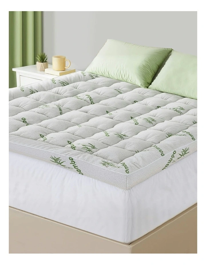 King Bedding Pillowtop Topper 11cm in Green/White image 3