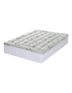 Queen Bedding Pillowtop Topper 11cm in Green/White