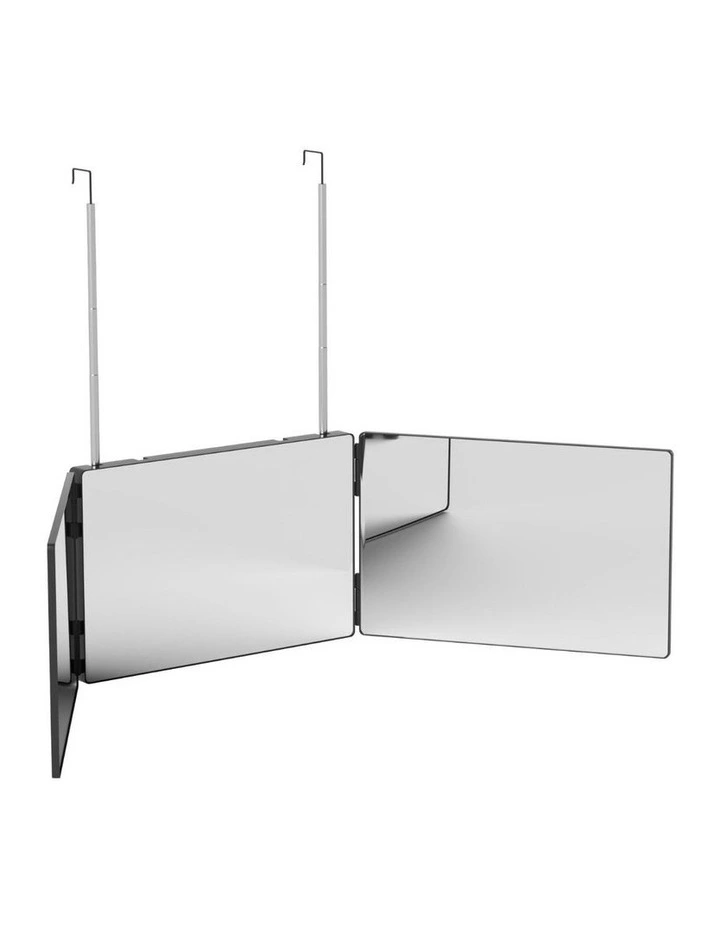 3 Way Telescoping Hook Portable Trifold Mirror in Black image 1